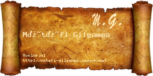Mátéfi Gilgames névjegykártya
